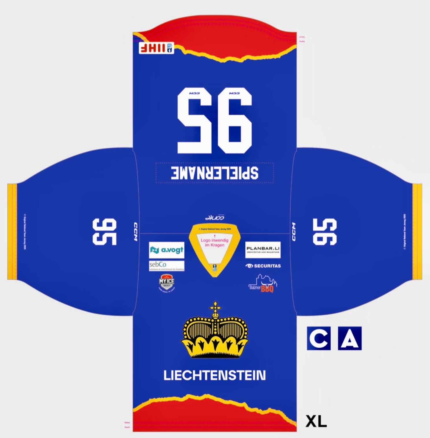 Trikot Blau (Nr. und Name individuell)