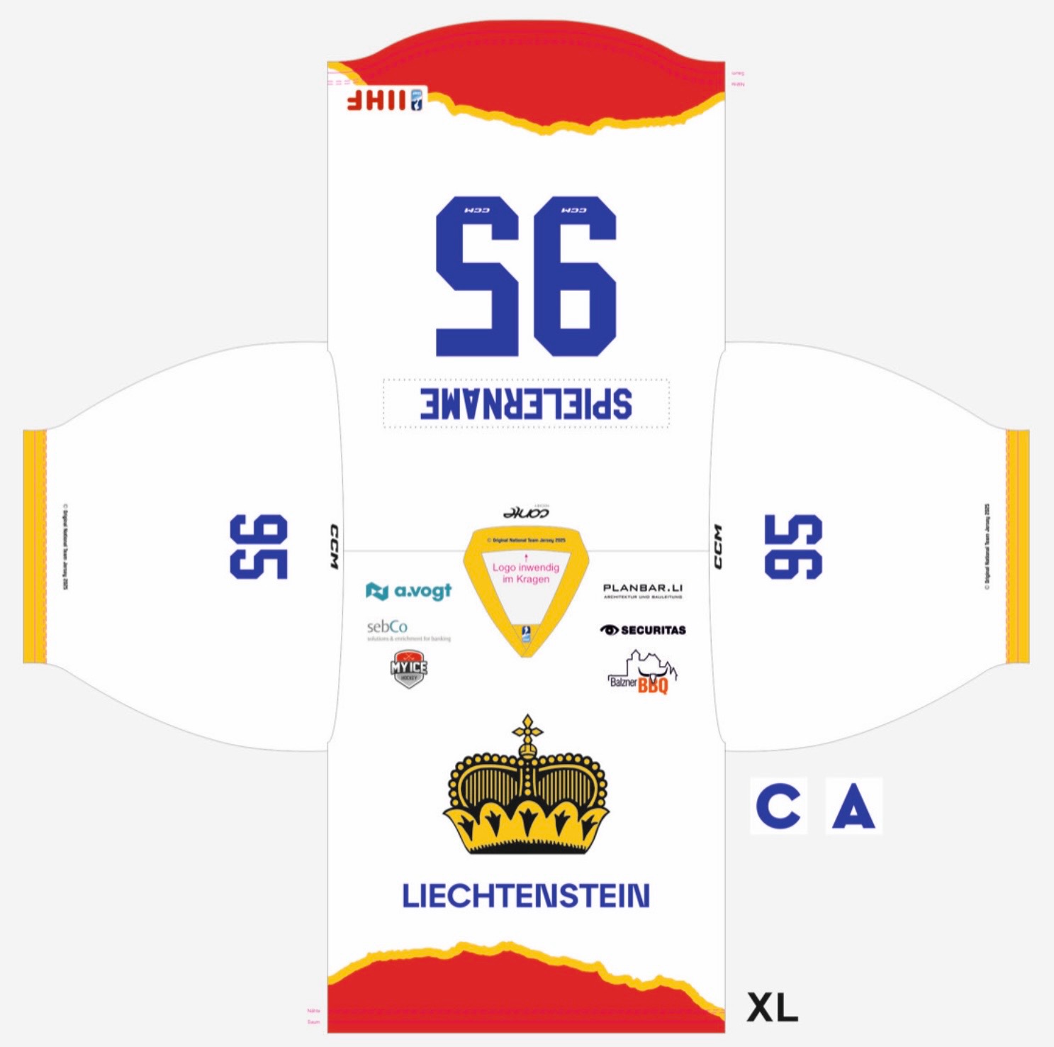 Trikot Weiss (Nr. und Name individuell)